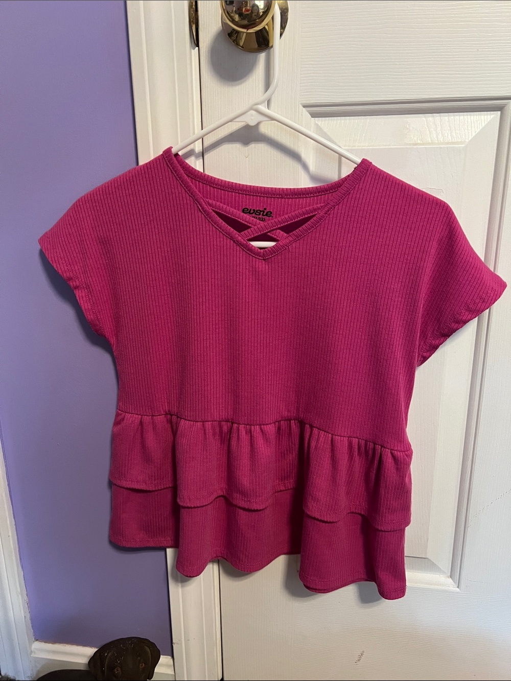 EVIE Hot Pink Ruffle Peplum Top